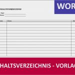 Word formular Vorlage Erstaunlich Vordruck Inhaltsverzeichnis Word Quer