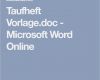 Word Online Vorlagen Erstaunlich Taufheft Vorlagec Microsoft Word Line
