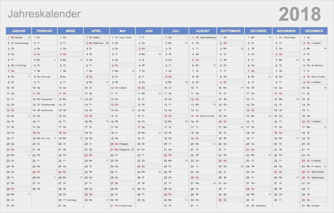 Word Vorlage Kalender 2018 Elegant Kalender 2018 Schweiz Excel Mit Feiertagen