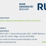 Word Vorlage Visitenkarte Erstaunlich Ruhr Universität Bochum