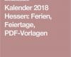 Wordpress Vorlagen Deutsch Großartig Kalender 2018 Hessen Ferien Feiertage Pdf Vorlagen