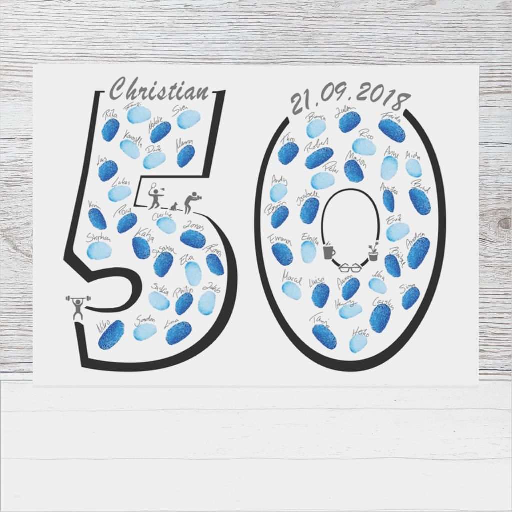 Wunschliste Geburtstag Vorlage Süß Geschenk Zum 50 Geburtstag Fingerabdruckbaum