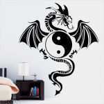 Yin Yang Tattoo Vorlagen Wunderbar Großer Drache Tribal Yin Yang Wandtattoos