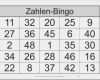 Zahlen Bingo Vorlage Beste Ergänzung Mit 10 Spielscheinen Bingoscheinen Für Das