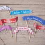 Zahnstocher Fähnchen Vorlage Erstaunlich Personalisierte Kuchenfähnchen Kostenlos Ausdrucken