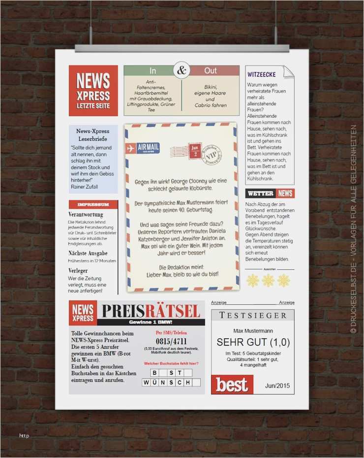 Zeitung Selbst Erstellen Vorlagen Schön Drucke Selbst Geburtstagszeitung Im Zeitungsstil