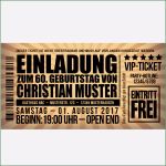 60 Geburtstag Einladung Vorlagen Kostenlos Wunderbar Einladungen 60 Geburtstag – Eintrittskarte – Erstelle