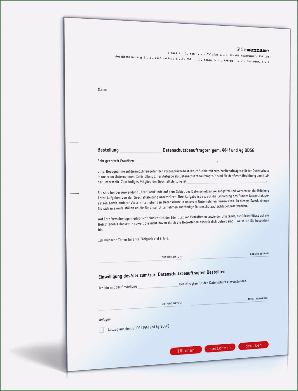 Abberufung Datenschutzbeauftragter Vorlage Einzigartig Bestellung Datenschutzbeauftragter