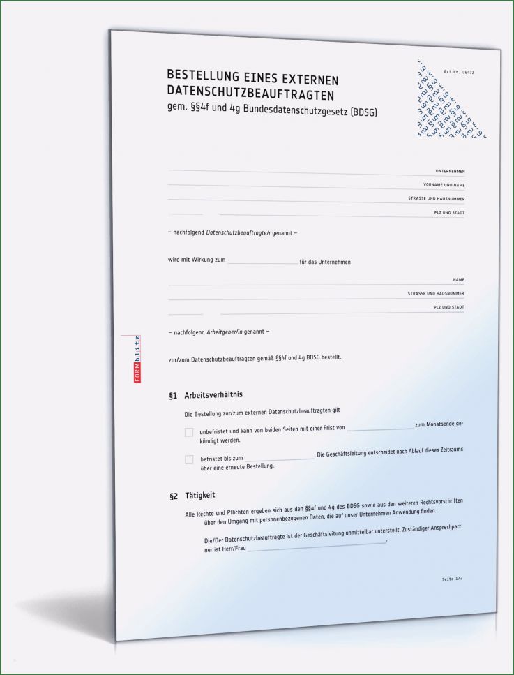 Abberufung Datenschutzbeauftragter Vorlage Neu Bestellung Externer Datenschutzbeauftragter