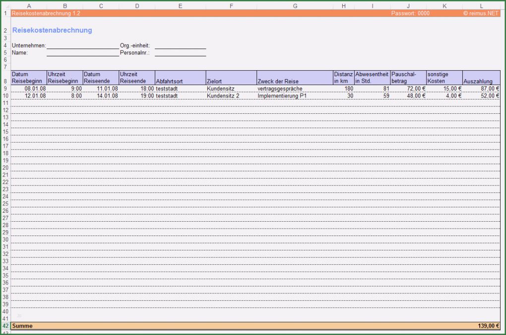 Abrechnung Reisekosten Vorlage Luxus Reisekosten Abrechnung Excel tool In Recent Vorlage