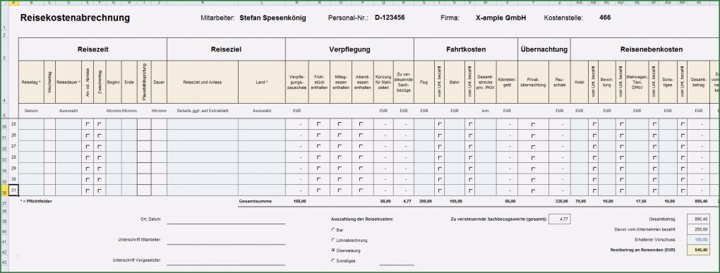 Abrechnung Reisekosten Vorlage Wunderbar Reisekostenabrechnung 2019 Excel sofort Download