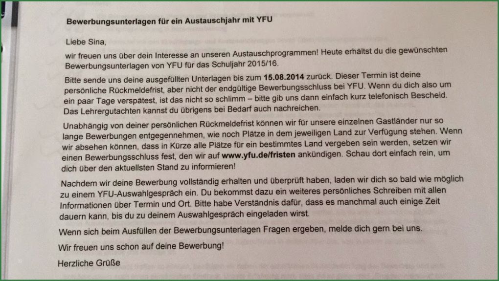Abschiedsbrief Auslandsjahr Vorlage Erstaunlich Sina In Kanada Alle Bisherigen Schritte Zum atj