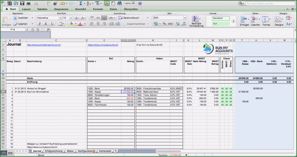 Access Buchhaltung Vorlage Erstaunlich Anleitung Excel Buchhaltung [run My Accounts Buchhaltungs