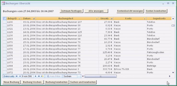 Access Buchhaltung Vorlage Erstaunlich Kassenbuch [access Im Unternehmen]