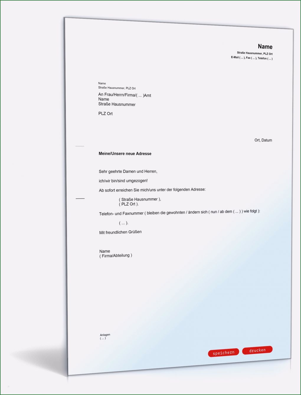 Adressänderung Vorlagen Kostenlos Erstaunlich Mitteilung Adressänderung Muster Vorlage Zum Download