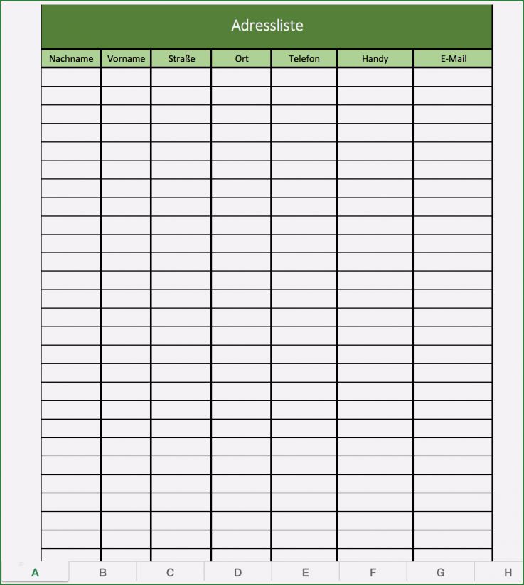 Adressliste Vorlage Pdf Luxus Adressenliste Und Adressbuch