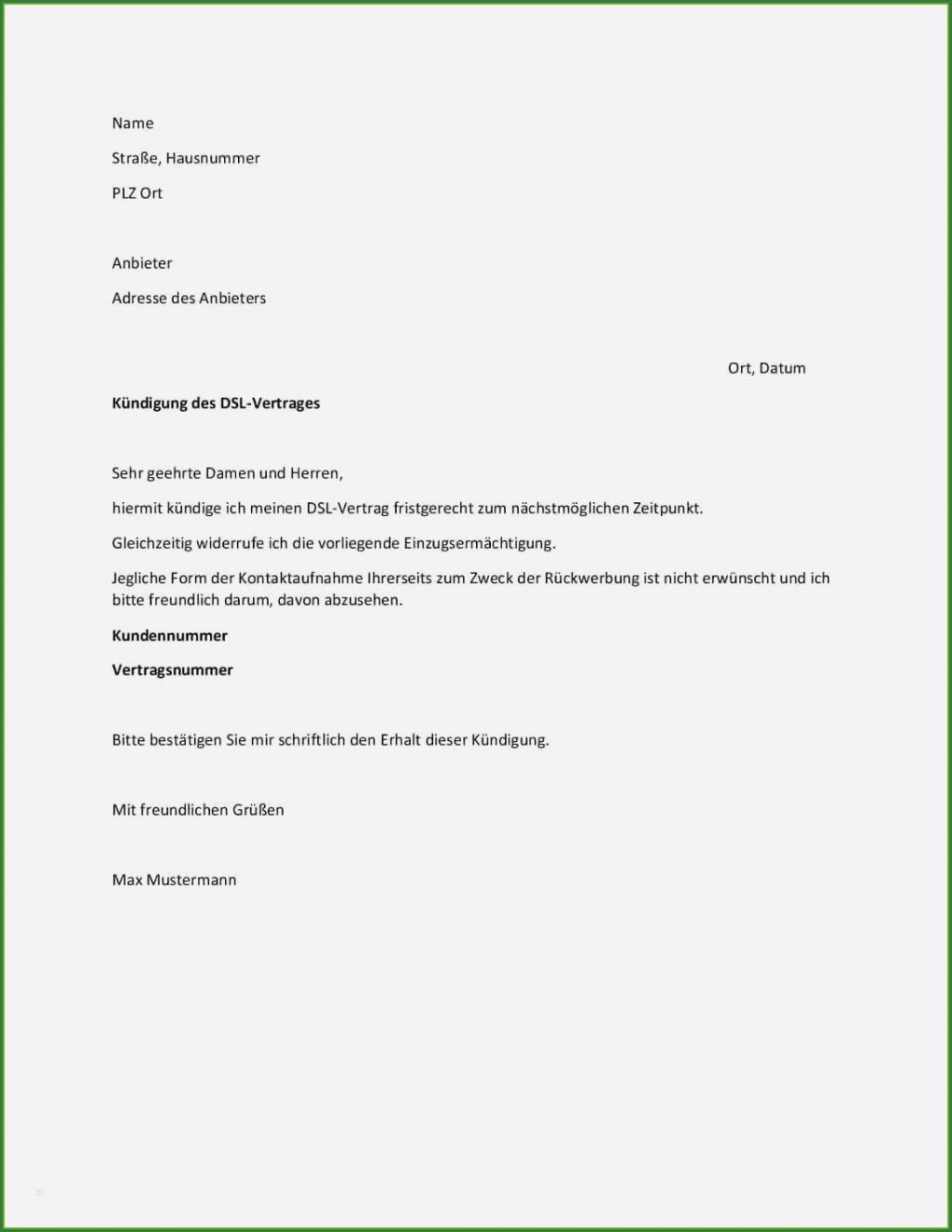 Alice Dsl Kündigung Vorlage Elegant Perfekt sonderkündigung Dsl Zu Langsam Vorlage toll