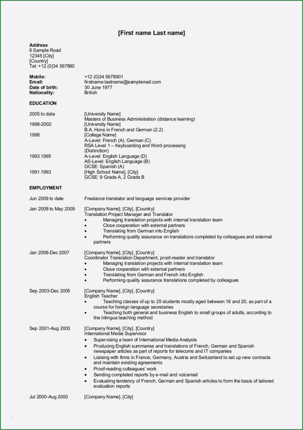 Amerikanischer Lebenslauf Vorlage Kostenlos Hübsch 15 Beispiel Amerikanischer Lebenslauf Resume Muster