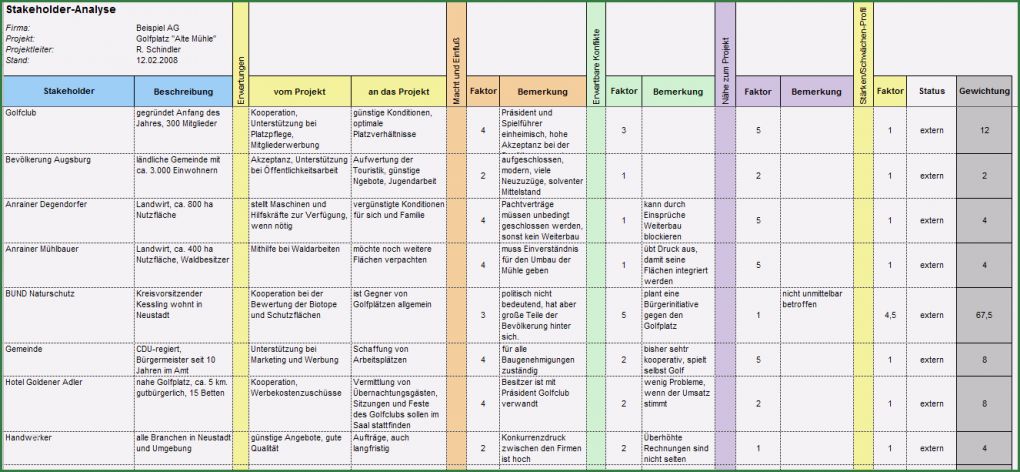 Anforderungsanalyse Vorlage Schönste Stakeholderanalyse Inhalt Global Site
