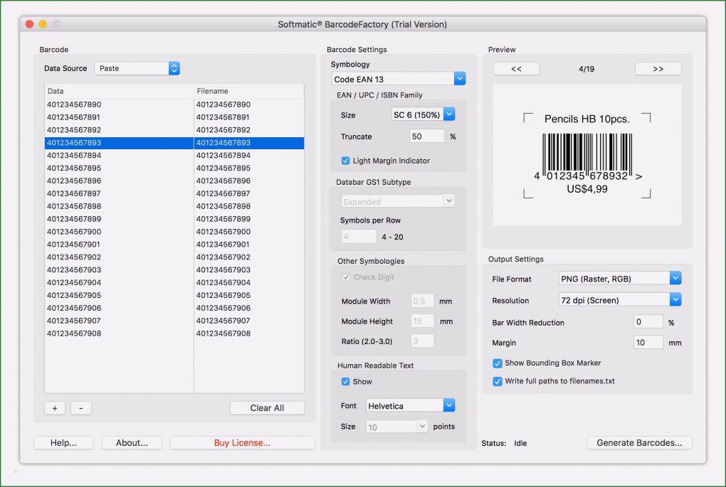 Anforderungsliste software Vorlage Inspiration Batch Barcode Generator for Mac & Pc Serial Barcode Maker