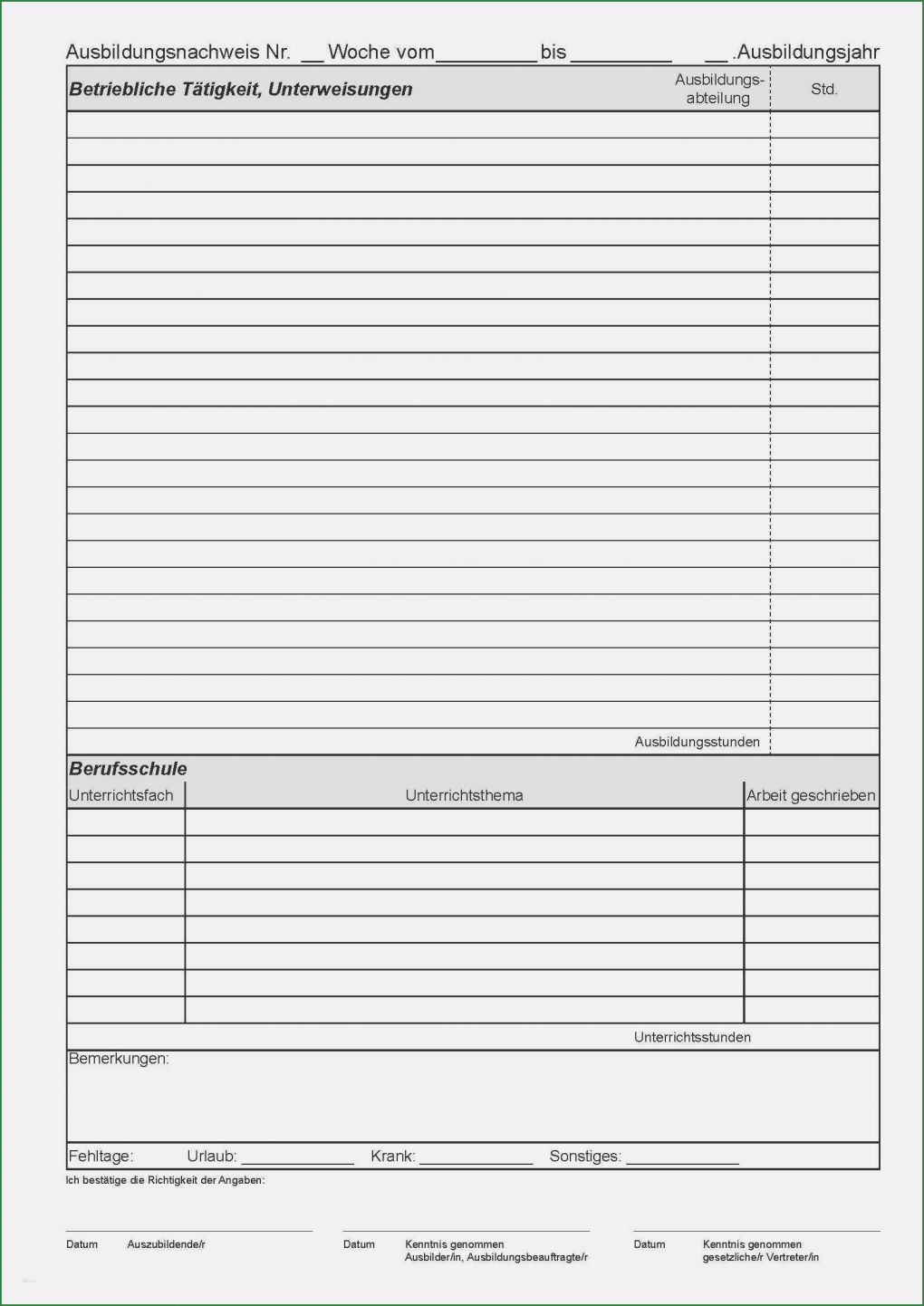 Anlagenmechaniker Wochenbericht Vorlagen Einzigartig Berichtsheft Vorlage Word