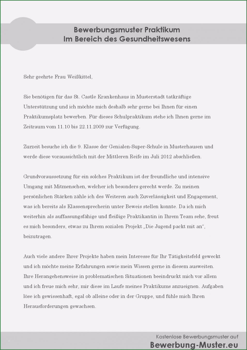 Anschreiben Bewerbung Praktikum Vorlage Großartig Bewerbungsvorlage Bewerbung Für Ein Praktikum Für Schüler