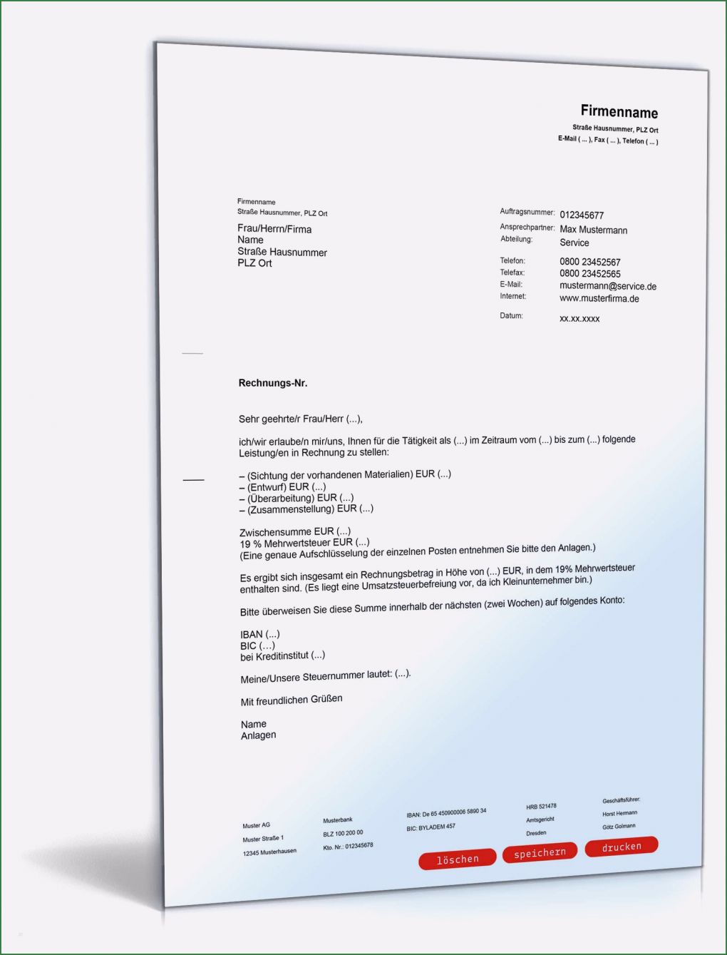 Anschreiben Rechnung Vorlage Genial Rechnung Mit Anschreiben An Auftraggeber Muster Zum Download