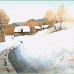 Aquarellmalerei Landschaften Vorlagen Hübsch Winterlandschaft Im Waldviertel 2