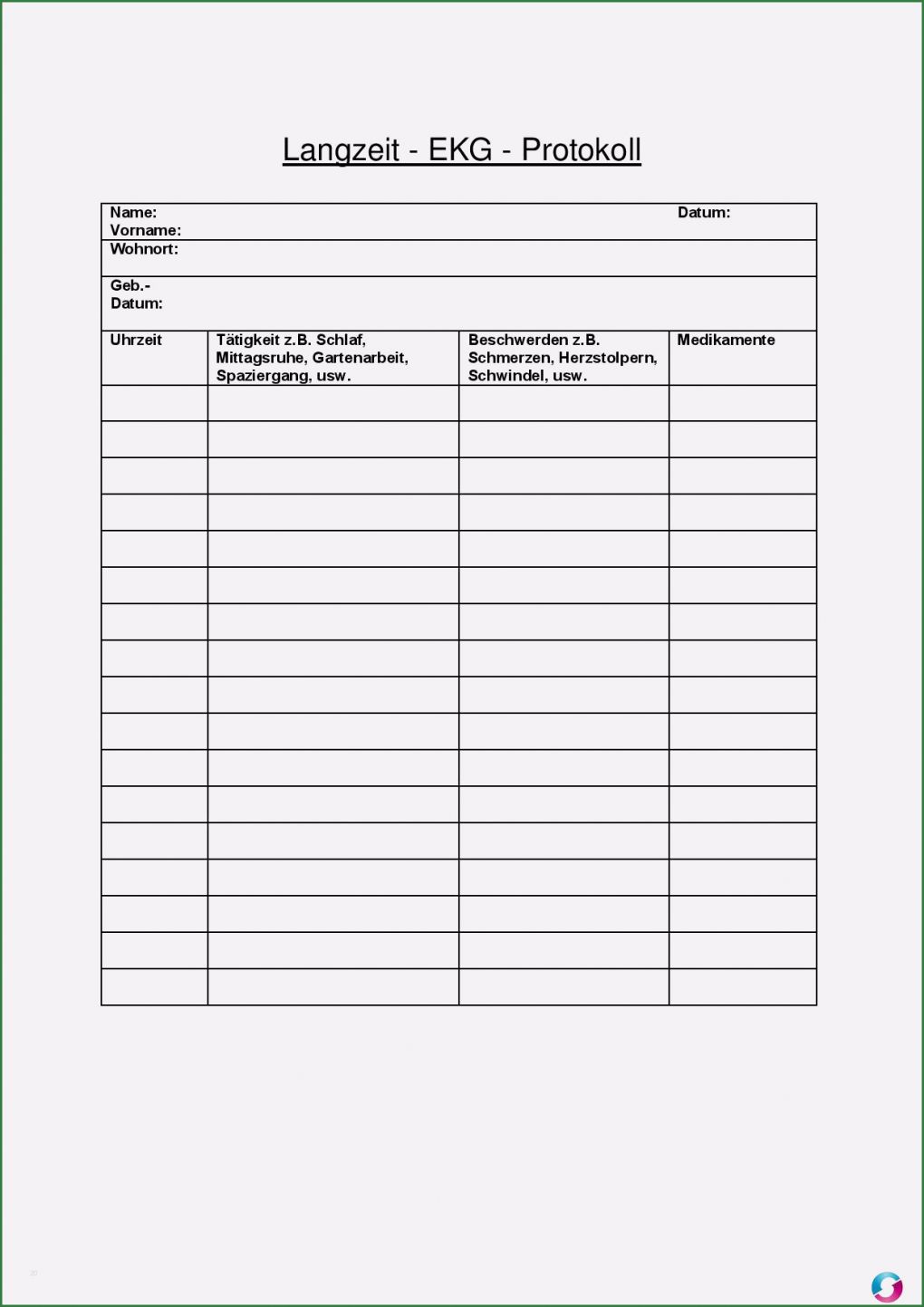 Arbeitsanweisung Vorlage Excel Angenehm Ekg Anlegen Und Schreiben Arbeitsanweisung – Vorlagen 365