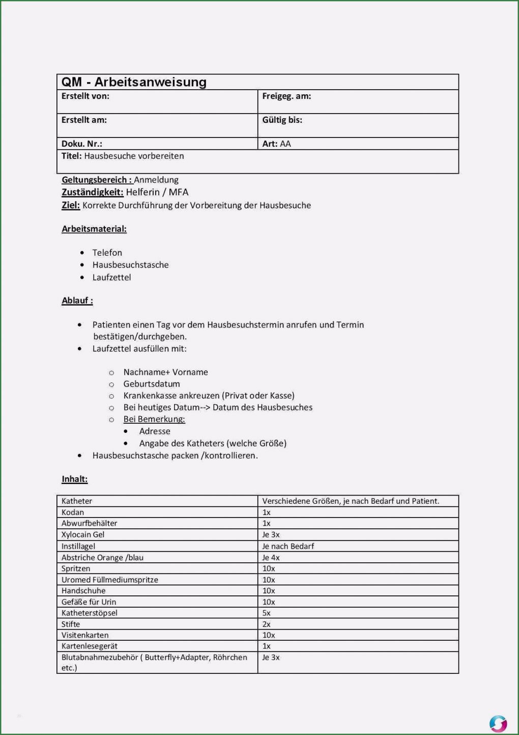 Arbeitsanweisung Vorlage Excel Neu 17 Arbeitsanweisung Muster Kostenlos