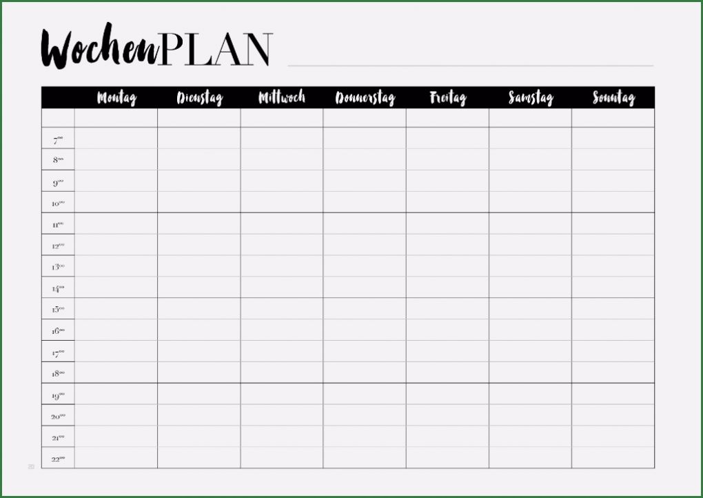 Arbeitsplan Woche Vorlage Wunderbar Stundenplan Und Wochenplan Zum Ausdrucken Kathie S Cloud