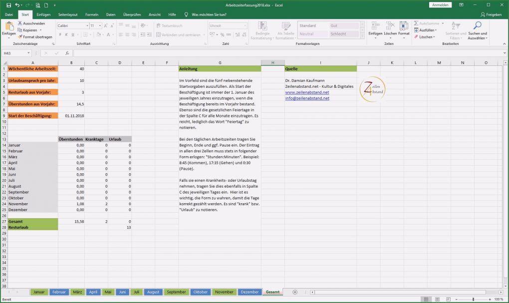 Arbeitszeiterfassung Mit Zuschlägen Excel Vorlage Kostenlos Elegant Arbeitszeiterfassung In Excel Vorlage Zur Freien Nutzung