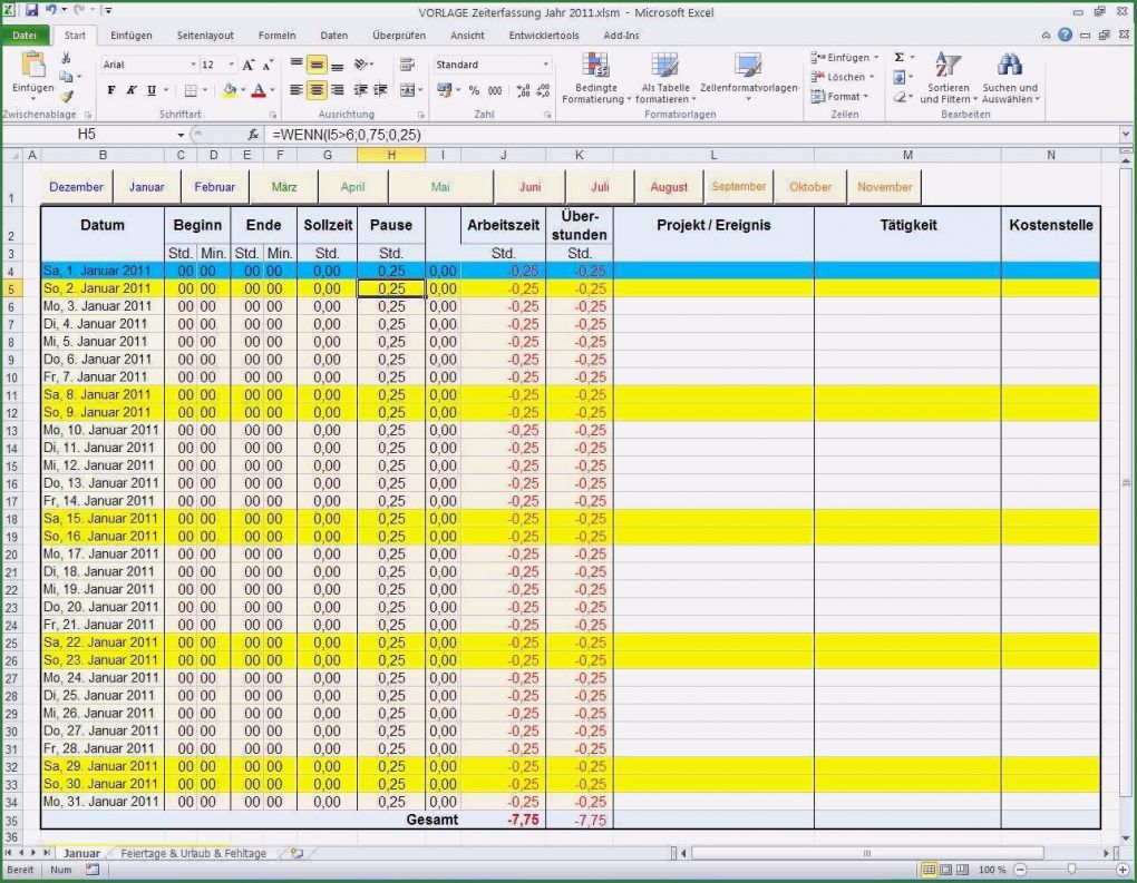 Arbeitszeiterfassung Mit Zuschlägen Excel Vorlage Kostenlos Elegant Arbeitszeiterfassung Mit Zuschlägen Excel Vorlage