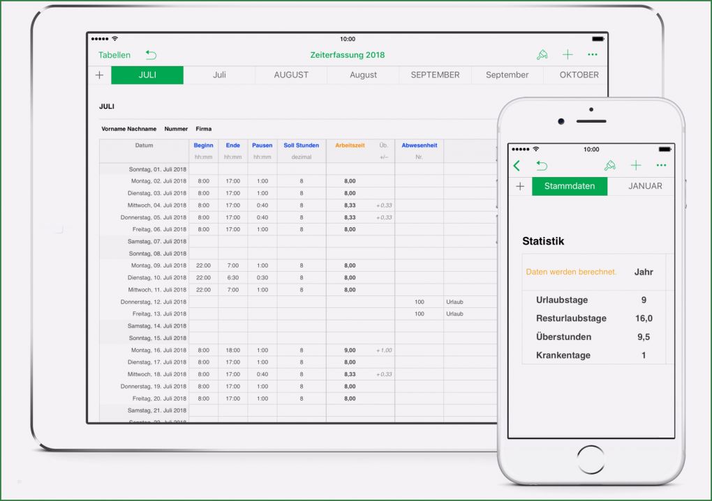 Arbeitszeitnachweis Vorlage 2018 Wunderbar Numbers Vorlage Zeiterfassung Arbeitszeit 2018