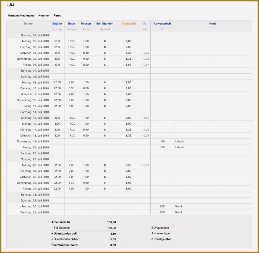 Arbeitszeittabelle Excel Vorlage Best Of 12 13 Arbeitszeittabelle Vorlage Excel