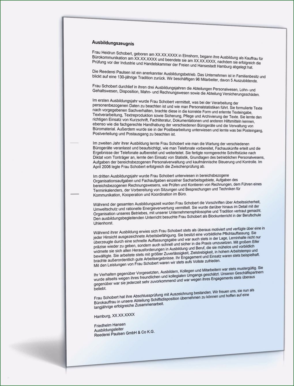 Arbeitszeugnis Maler Und Lackierer Vorlage Genial Ausbildungszeugnis Bürokauffrau Note Eins