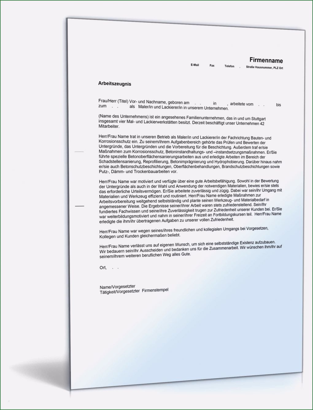 Arbeitszeugnis Maler Und Lackierer Vorlage Neu Arbeitszeugnis Maler Und Lackierer Note Drei