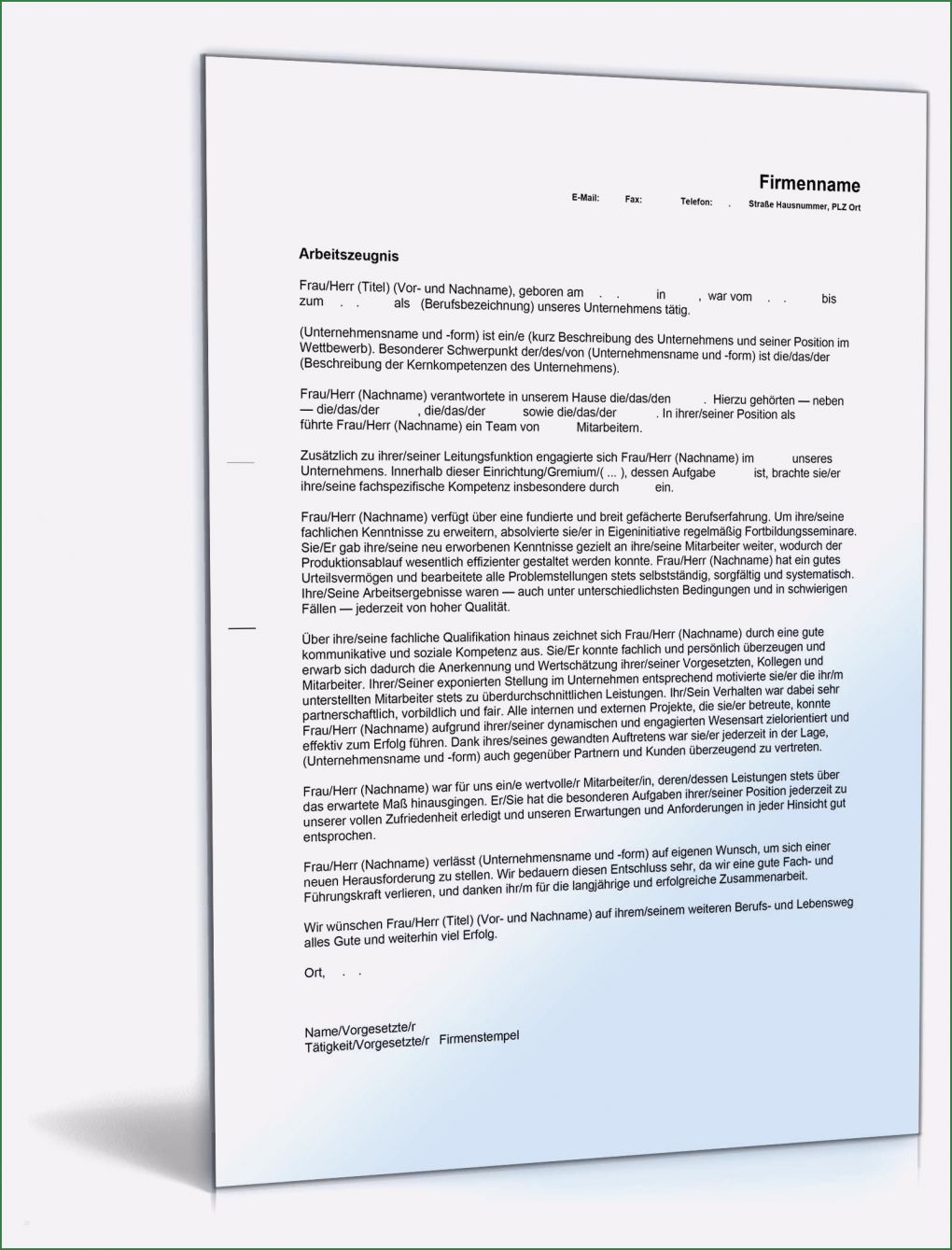 Arbeitszeugnis Vorlage Download Erstaunlich Arbeitszeugnis Führungskraft Gut Muster Zum Download