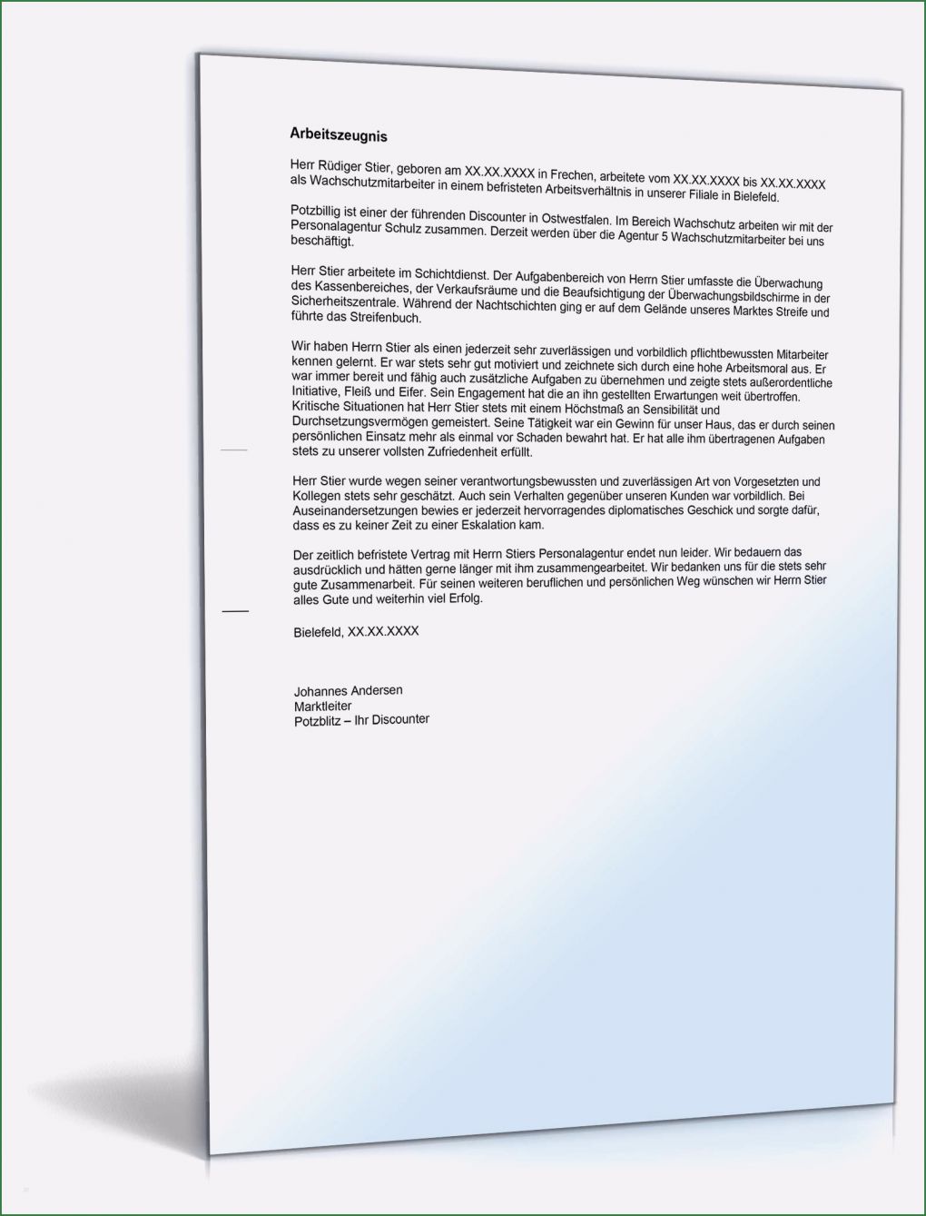 Arbeitszeugnis Vorlage Download Erstaunlich Arbeitszeugnis Wachpersonal Note Eins