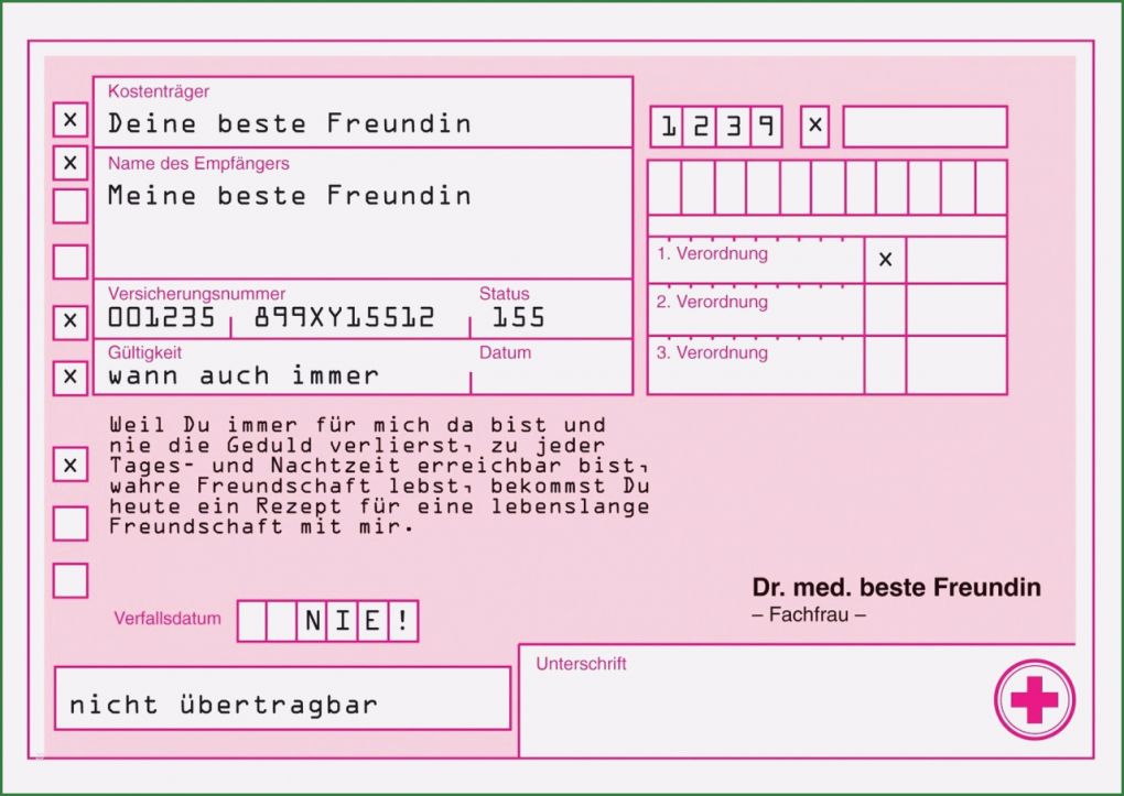 Arztrezept Vorlage Großartig Geschenkideen Freundin Weihnachten — Küche De Paris