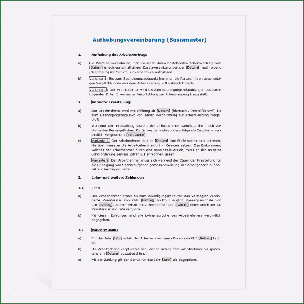 Aufhebungsvertrag Gbr Muster Vorlage Kostenlos Cool Muster Aufhebungsvertrag
