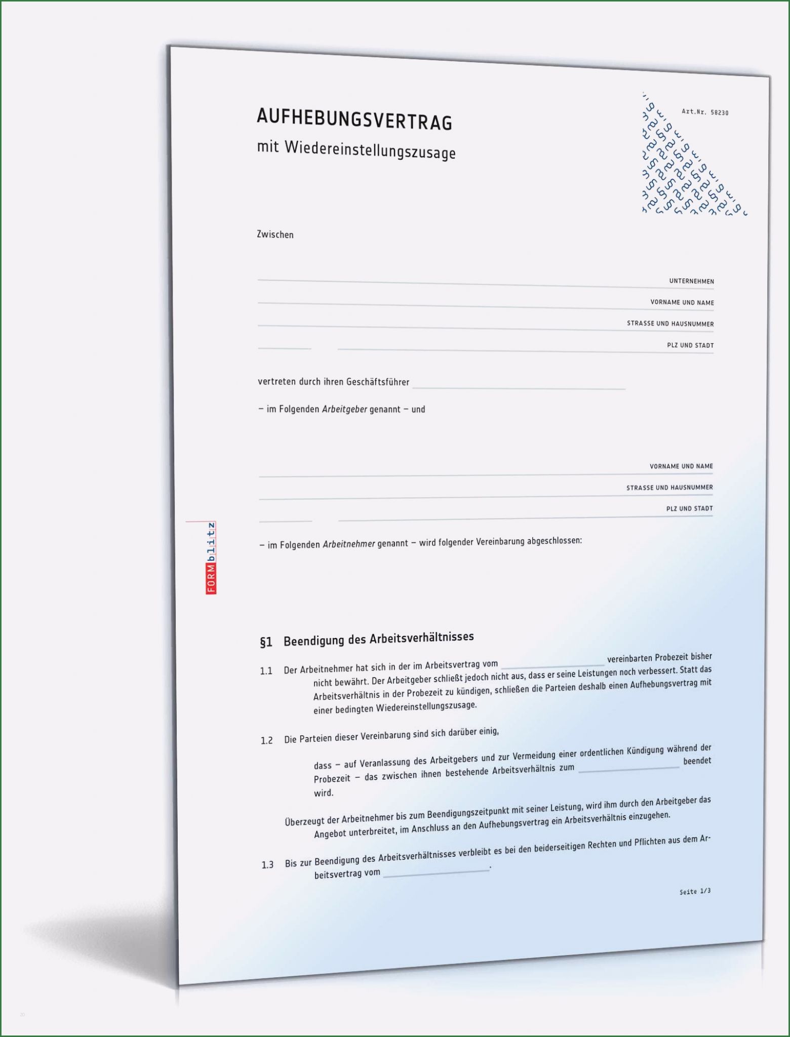 Aufhebungsvertrag Gbr Muster Vorlage Kostenlos Süß ...
