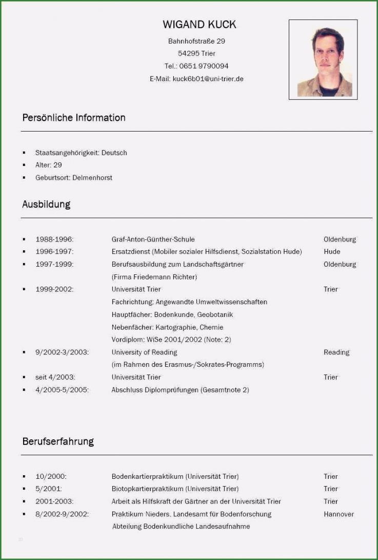 Ausbildung Lebenslauf Vorlage Erstaunlich 16 Lebenslauf Ausbildung Muster Word