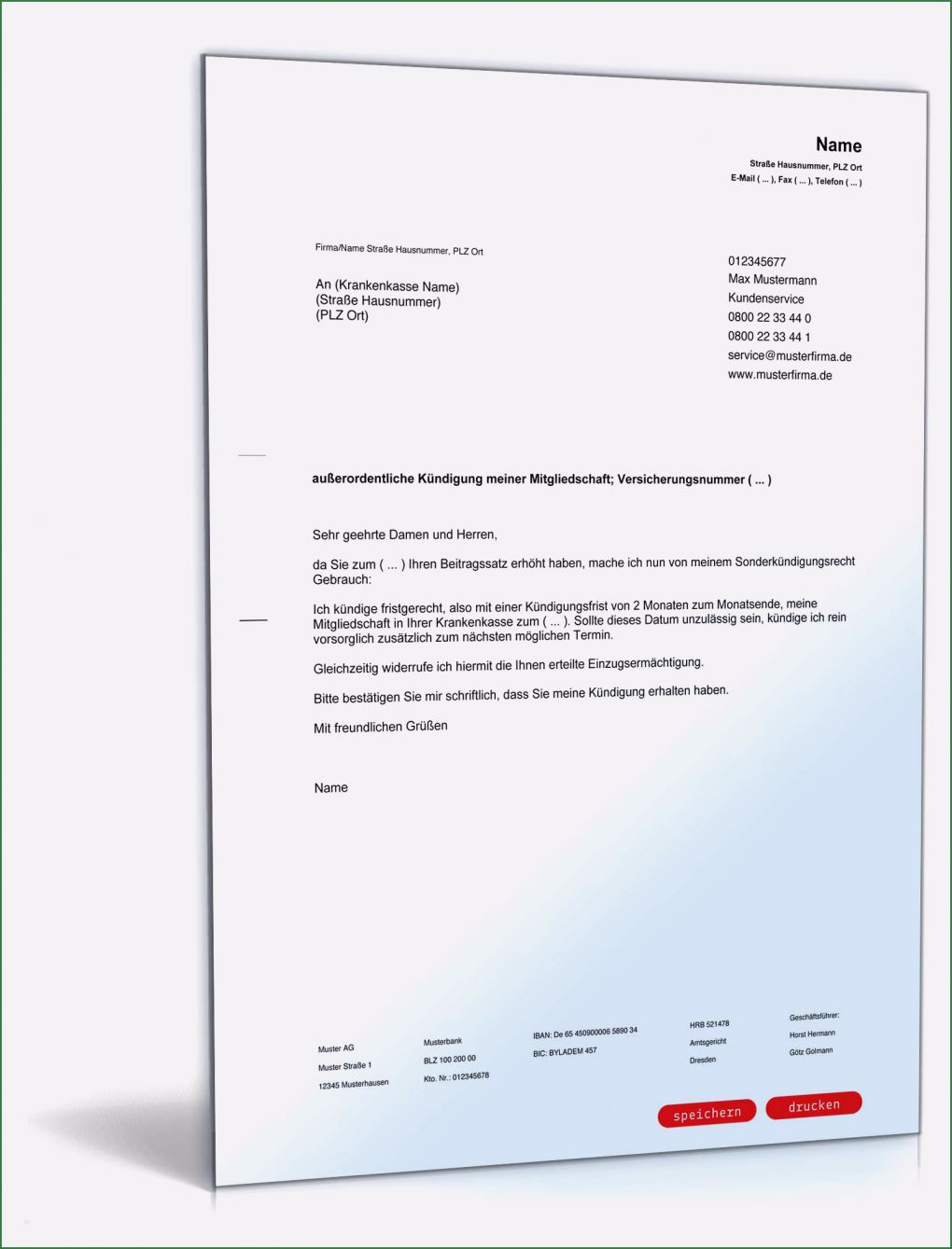 Außerordentliche Kündigung Private Krankenversicherung Vorlage Fabelhaft Fristlose Kündigung Gesetzliche Krankenversicherung