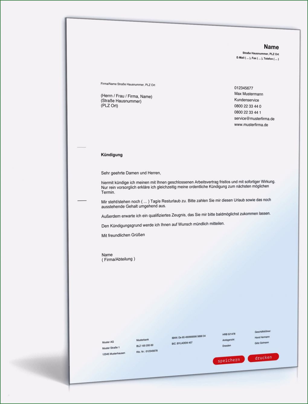 Außerordentliche Kündigung Private Krankenversicherung Vorlage Gut Muster Für Arbeitnehmer Fristlose Kündigung Zum Download