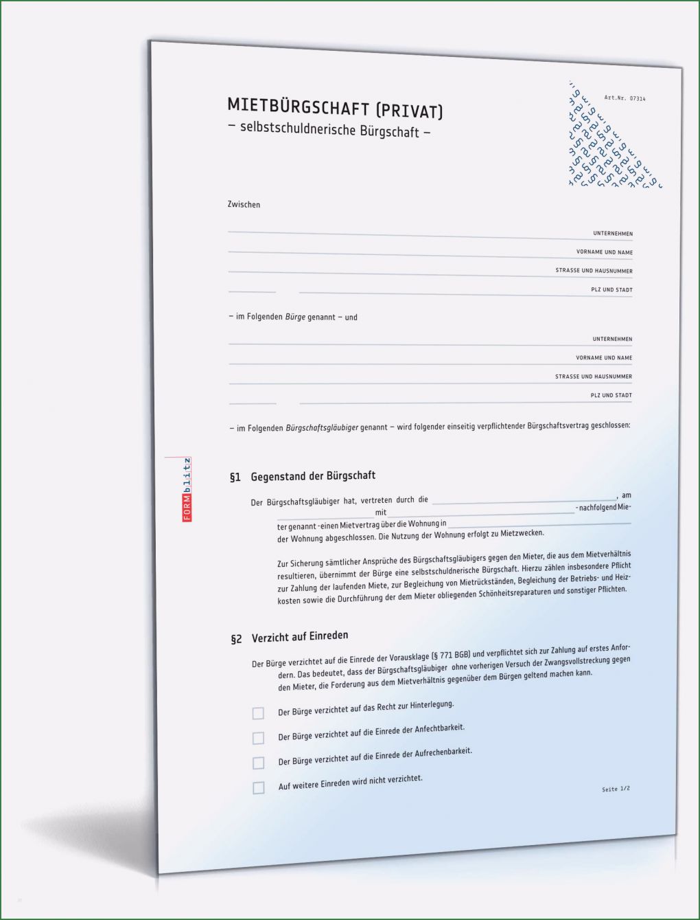 Ausfallbürgschaft Miete Vorlage Bewundernswert Selbstschuldnerische Mietbürgschaft