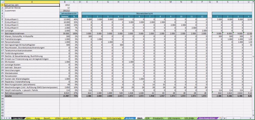 Ausgaben Tabelle Vorlage Erstaunlich Excel Vorlage Einnahmenüberschussrechnung EÜr 2013
