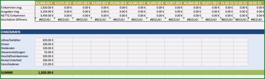 Ausgaben Tabelle Vorlage Süß Kostenlose Excel Bud Vorlagen Für Bud S Aller Art