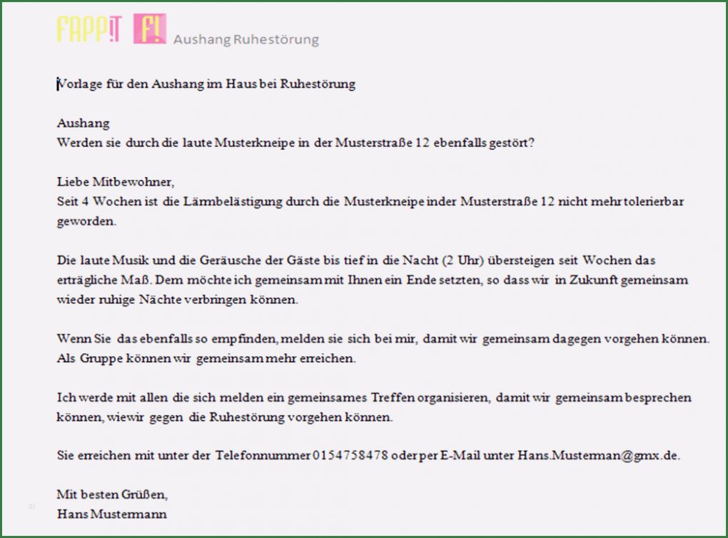 Aushang Gestalten Vorlage Best Of Beschwerdebrief Und Mustervorlagen