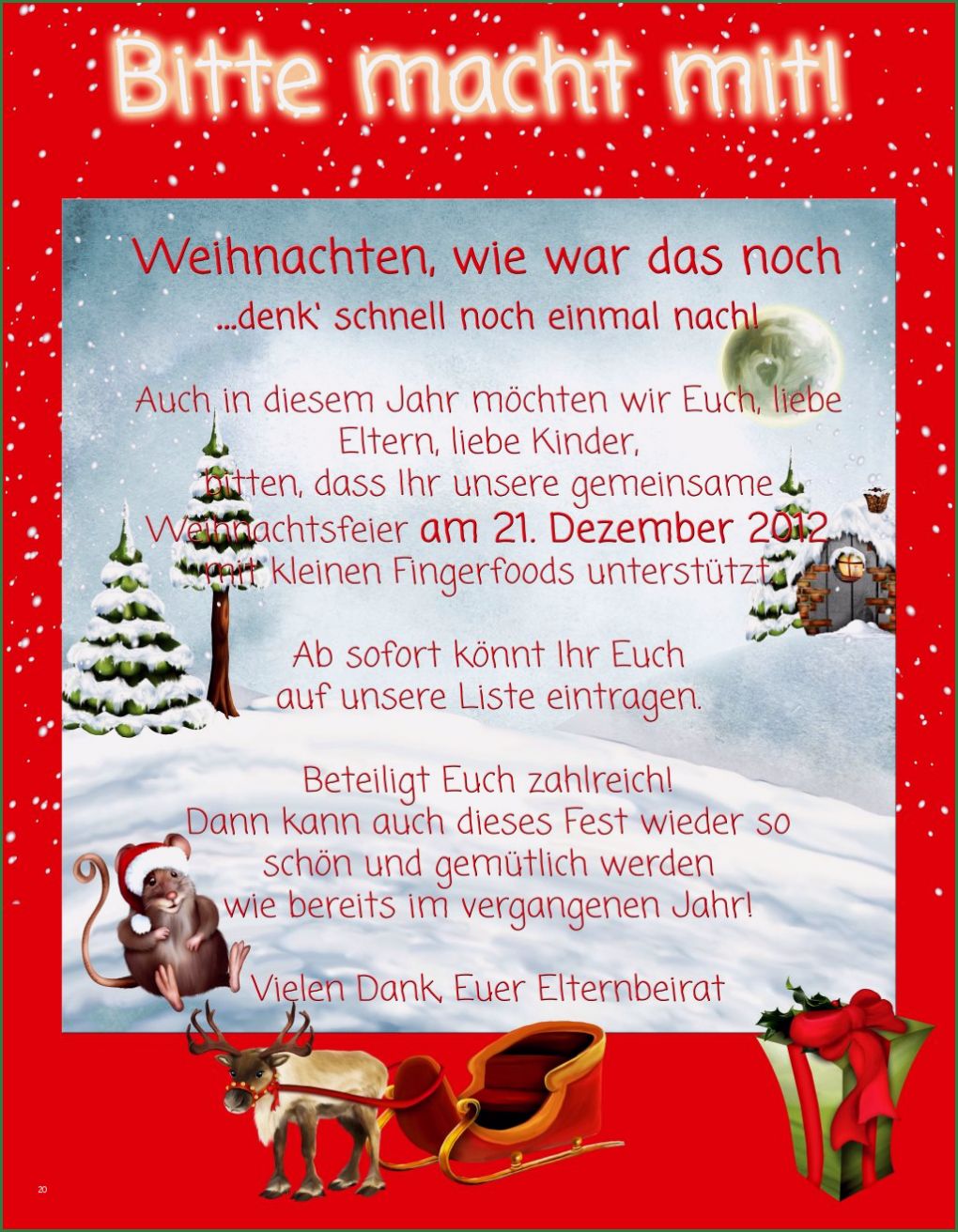 Aushang Gestalten Vorlage Schön Weihnachtsfeier 2012